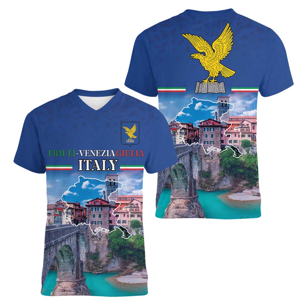 Friuli-Venezia Giulia Italy Women V-Neck T-Shirt Cividale del Friuli