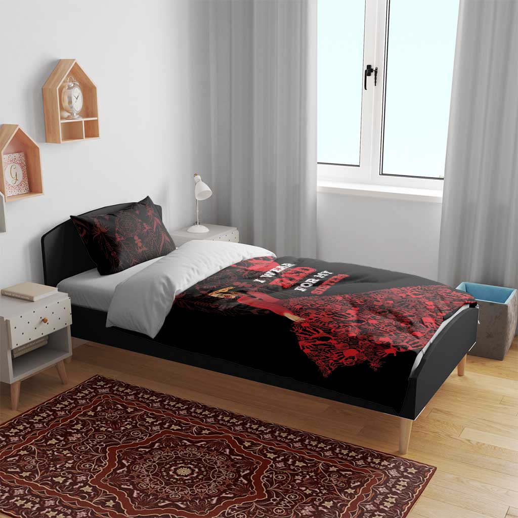MMIW Native American Red Hand Bedding Set I Wear Red For My Sisters