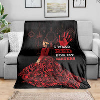 MMIW Native American Red Hand Blanket I Wear Red For My Sisters