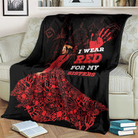 MMIW Native American Red Hand Blanket I Wear Red For My Sisters