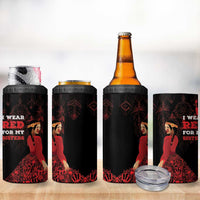 MMIW Native American Red Hand 4 in 1 Can Cooler Tumbler I Wear Red For My Sisters