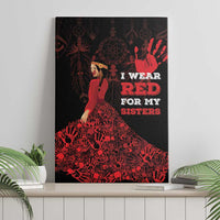 MMIW Native American Red Hand Canvas Wall Art I Wear Red For My Sisters