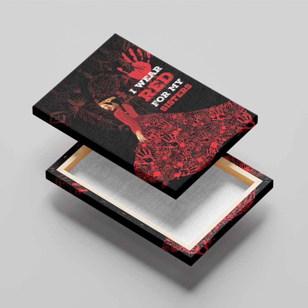 MMIW Native American Red Hand Canvas Wall Art I Wear Red For My Sisters