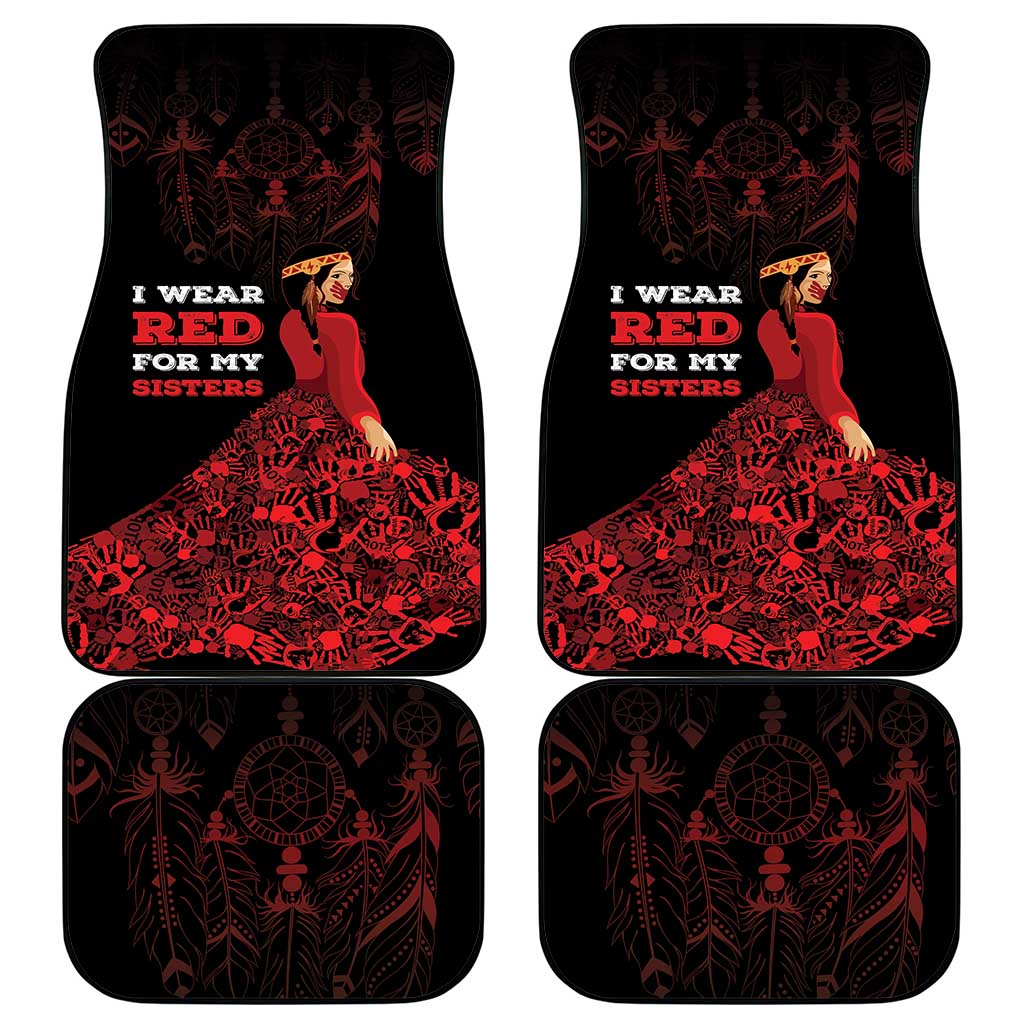 MMIW Native American Red Hand Car Mats I Wear Red For My Sisters