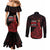 MMIW Native American Red Hand Couples Matching Mermaid Dress and Long Sleeve Button Shirt I Wear Red For My Sisters