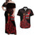 MMIW Native American Red Hand Couples Matching Off Shoulder Maxi Dress and Hawaiian Shirt I Wear Red For My Sisters