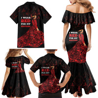 MMIW Native American Red Hand Family Matching Mermaid Dress and Hawaiian Shirt I Wear Red For My Sisters