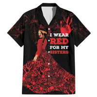 MMIW Native American Red Hand Family Matching Mermaid Dress and Hawaiian Shirt I Wear Red For My Sisters