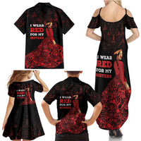 MMIW Native American Red Hand Family Matching Summer Maxi Dress and Hawaiian Shirt I Wear Red For My Sisters