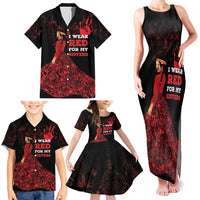MMIW Native American Red Hand Family Matching Tank Maxi Dress and Hawaiian Shirt I Wear Red For My Sisters