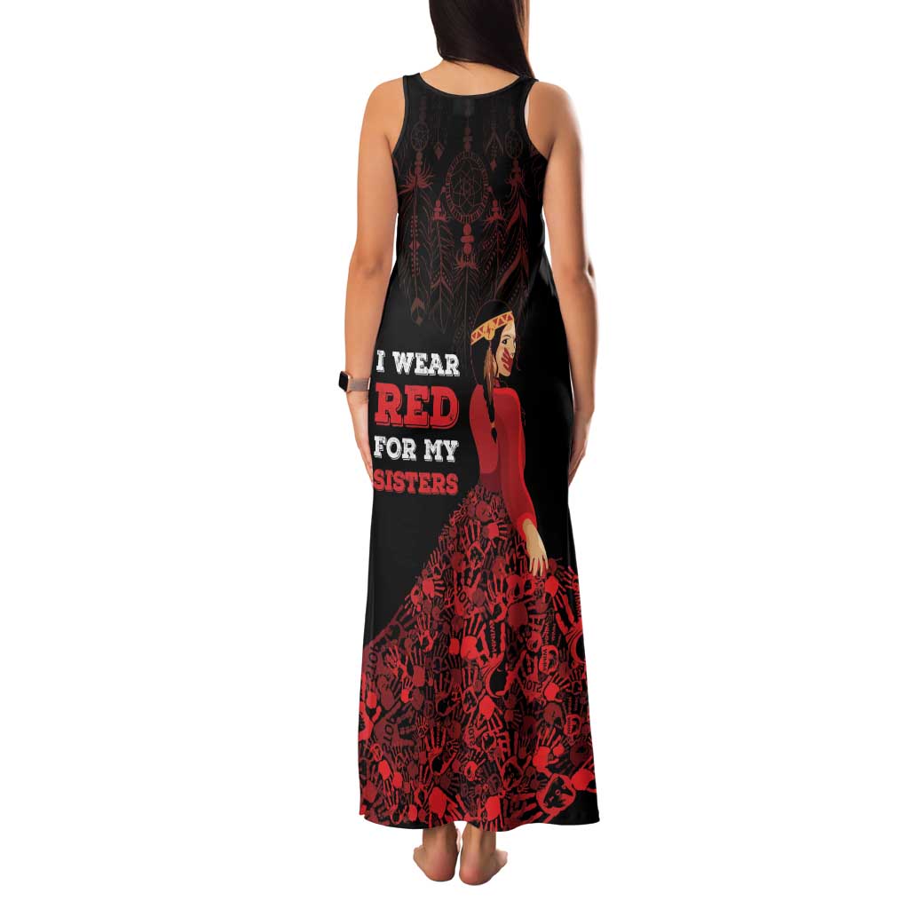 MMIW Native American Red Hand Family Matching Tank Maxi Dress and Hawaiian Shirt I Wear Red For My Sisters