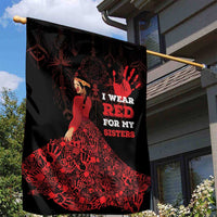 MMIW Native American Red Hand Garden Flag I Wear Red For My Sisters