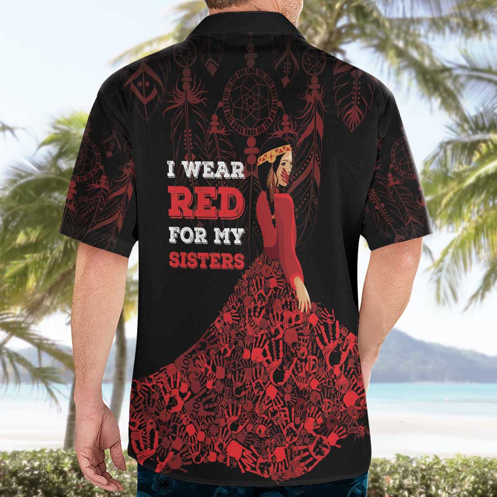 MMIW Native American Red Hand Hawaiian Shirt I Wear Red For My Sisters