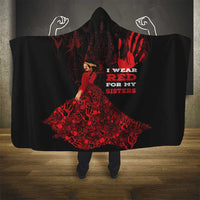 MMIW Native American Red Hand Hooded Blanket I Wear Red For My Sisters
