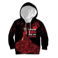 MMIW Native American Red Hand Kid Hoodie I Wear Red For My Sisters