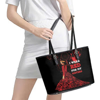MMIW Native American Red Hand Leather Tote Bag I Wear Red For My Sisters