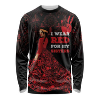 MMIW Native American Red Hand Long Sleeve Shirt I Wear Red For My Sisters