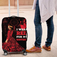 MMIW Native American Red Hand Luggage Cover I Wear Red For My Sisters