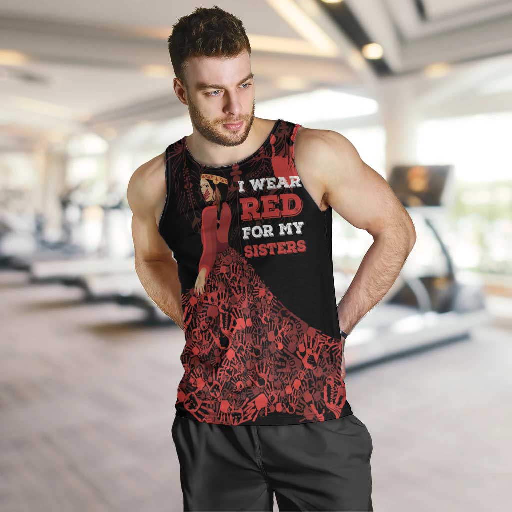 MMIW Native American Red Hand Men Tank Top I Wear Red For My Sisters