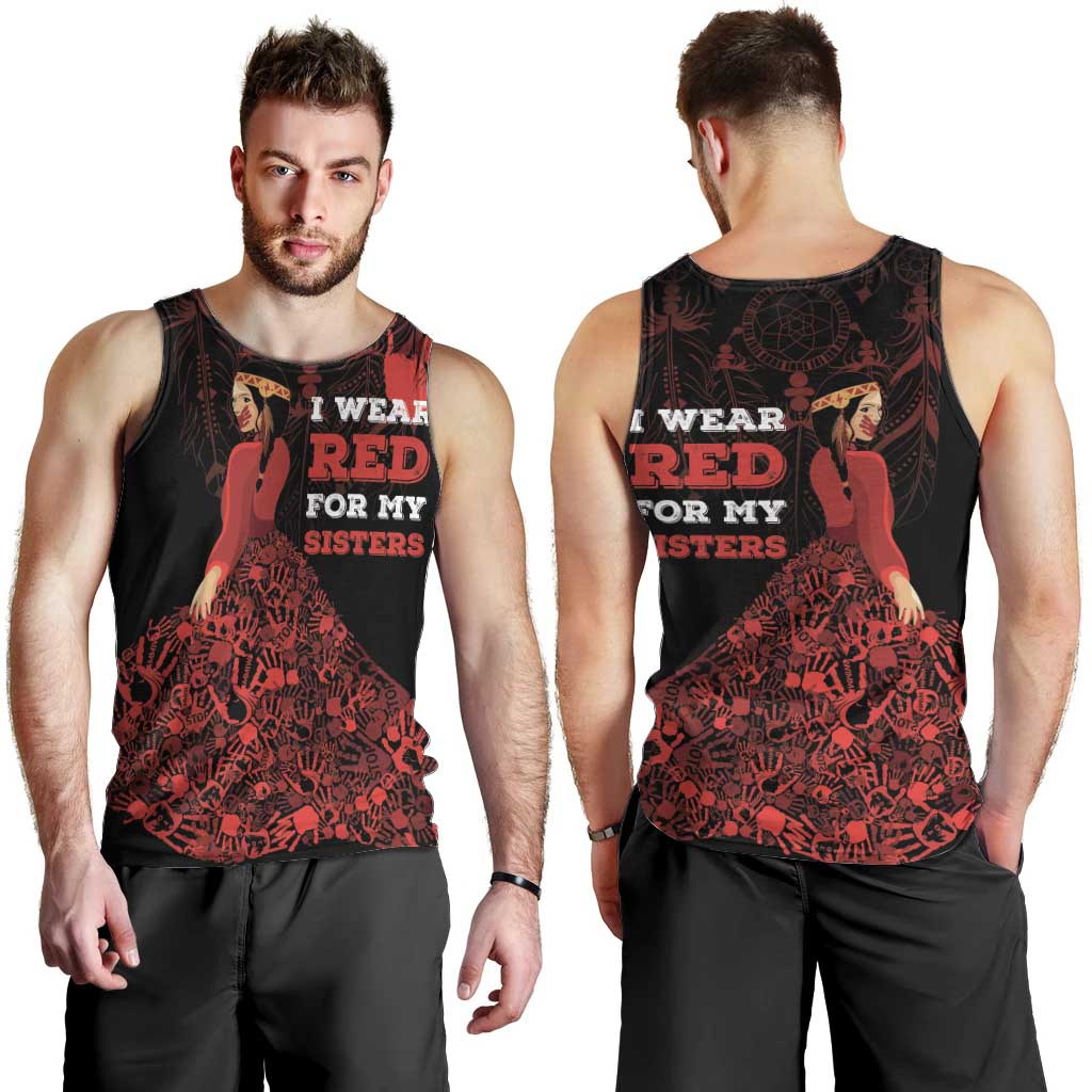 MMIW Native American Red Hand Men Tank Top I Wear Red For My Sisters
