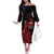 MMIW Native American Red Hand Off The Shoulder Long Sleeve Dress I Wear Red For My Sisters
