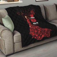 MMIW Native American Red Hand Quilt I Wear Red For My Sisters