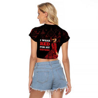 MMIW Native American Red Hand Raglan Cropped T Shirt I Wear Red For My Sisters