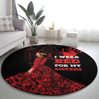MMIW Native American Red Hand Round Carpet I Wear Red For My Sisters
