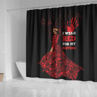 MMIW Native American Red Hand Shower Curtain I Wear Red For My Sisters