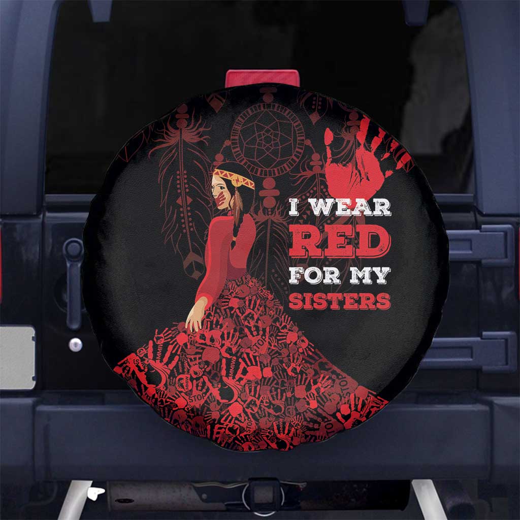 MMIW Native American Red Hand Spare Tire Cover I Wear Red For My Sisters
