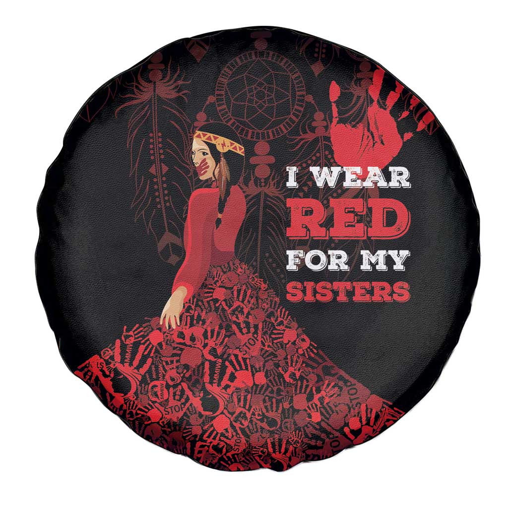 MMIW Native American Red Hand Spare Tire Cover I Wear Red For My Sisters