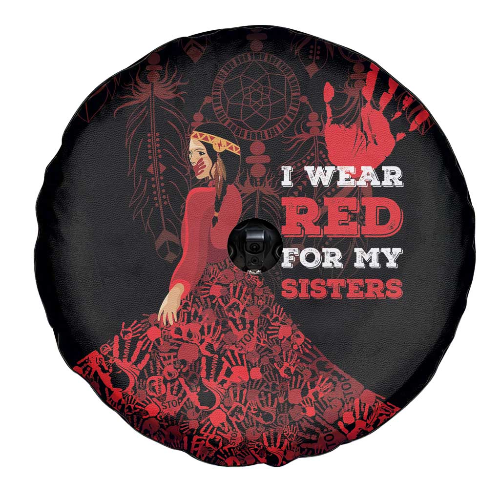 MMIW Native American Red Hand Spare Tire Cover I Wear Red For My Sisters