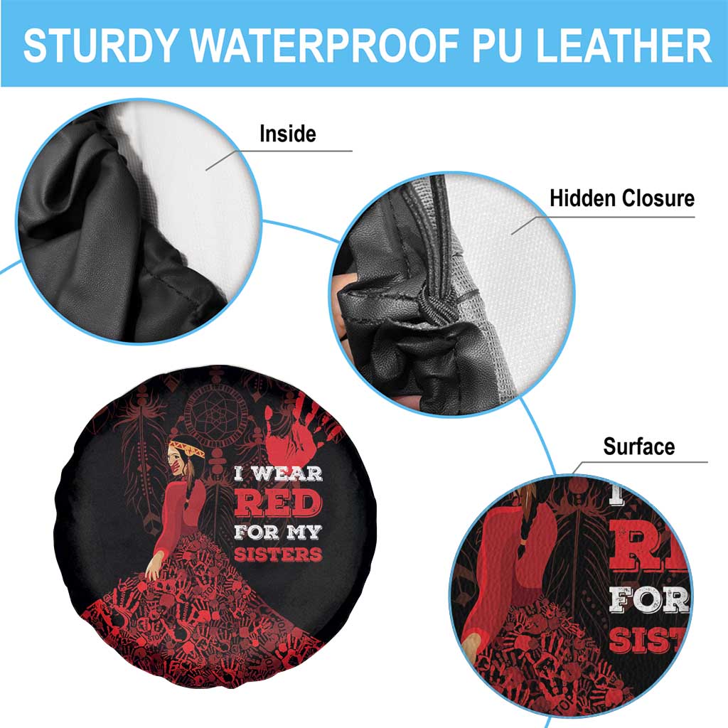 MMIW Native American Red Hand Spare Tire Cover I Wear Red For My Sisters