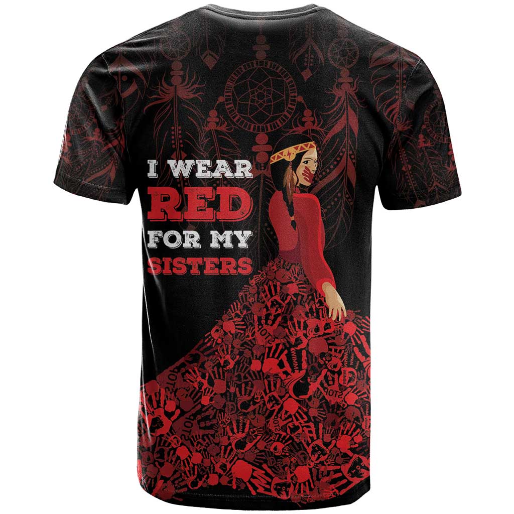 MMIW Native American Red Hand T Shirt I Wear Red For My Sisters