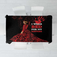 MMIW Native American Red Hand Tablecloth I Wear Red For My Sisters