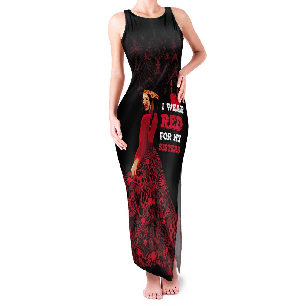 MMIW Native American Red Hand Tank Maxi Dress I Wear Red For My Sisters