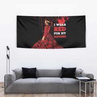 MMIW Native American Red Hand Tapestry I Wear Red For My Sisters