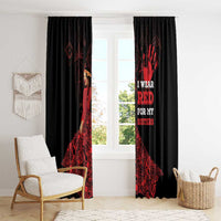 MMIW Native American Red Hand Window Curtain I Wear Red For My Sisters