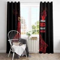 MMIW Native American Red Hand Window Curtain I Wear Red For My Sisters