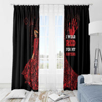 MMIW Native American Red Hand Window Curtain I Wear Red For My Sisters