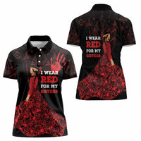 MMIW Native American Red Hand Women Polo Shirt I Wear Red For My Sisters