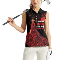 MMIW Native American Red Hand Women Sleeveless Polo Shirt I Wear Red For My Sisters