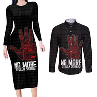MMIW Awareness Day Couples Matching Long Sleeve Bodycon Dress and Long Sleeve Button Shirt No More Stolen Sisters