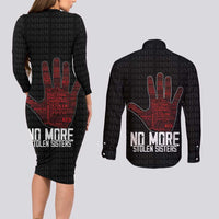 MMIW Awareness Day Couples Matching Long Sleeve Bodycon Dress and Long Sleeve Button Shirt No More Stolen Sisters