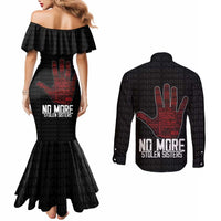 MMIW Awareness Day Couples Matching Mermaid Dress and Long Sleeve Button Shirt No More Stolen Sisters