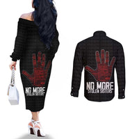 MMIW Awareness Day Couples Matching Off The Shoulder Long Sleeve Dress and Long Sleeve Button Shirt No More Stolen Sisters