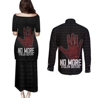 MMIW Awareness Day Couples Matching Puletasi and Long Sleeve Button Shirt No More Stolen Sisters