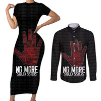 MMIW Awareness Day Couples Matching Short Sleeve Bodycon Dress and Long Sleeve Button Shirt No More Stolen Sisters