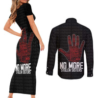 MMIW Awareness Day Couples Matching Short Sleeve Bodycon Dress and Long Sleeve Button Shirt No More Stolen Sisters