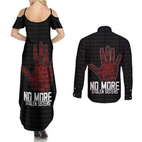 MMIW Awareness Day Couples Matching Summer Maxi Dress and Long Sleeve Button Shirt No More Stolen Sisters